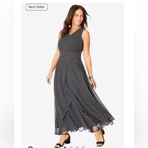 Georgette Flyaway Maxi Dress- 20W Navy